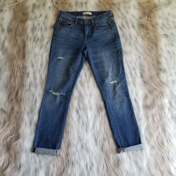 MADEWELL The Slim Boyjean Rip & Repair Edition in Brinville Size 25 High Waist - Picture 9 of 10